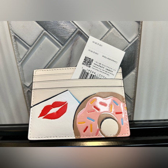 Kate Spade Donut Coffee Break Donut Small Slim Card Holder - Picture 2 of 5